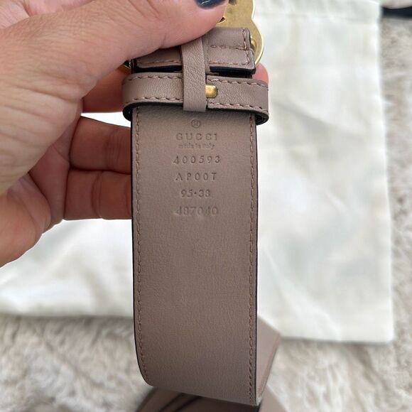 Gucci Calfskin GG Marmont 40mm Belt Size 95 in Porcelain Rose main image 5